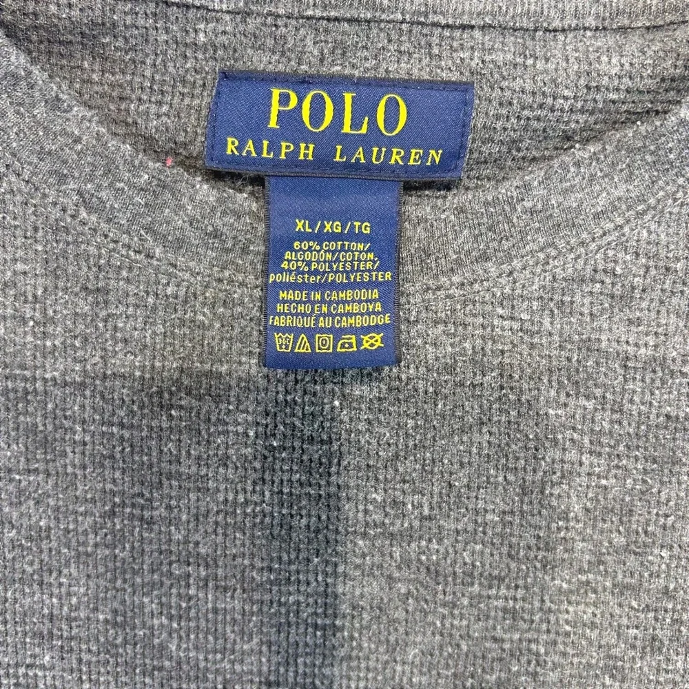 Polo Ralph Lauren Gorpcore Waffle Knit Thermal Shirt XL Minimalist Basics Grey